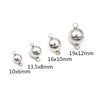 A collection of stainless steel magnetic clasps for jewelry making in various sizes and shapes.
