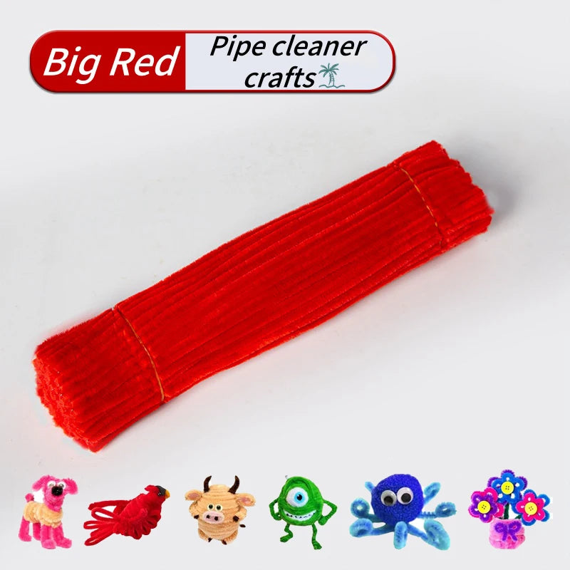 100-Piece Chenille Stem Pipe Cleaners for Crafts & Decor