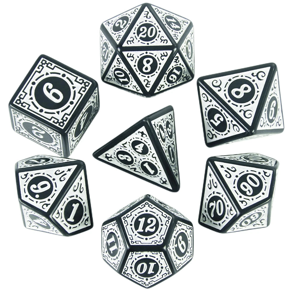Textured Polyhedral Dice Set for RPG and Tabletop Games
