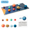 Montessori wooden solar system puzzle board featuring colorful planets and celestial bodies.