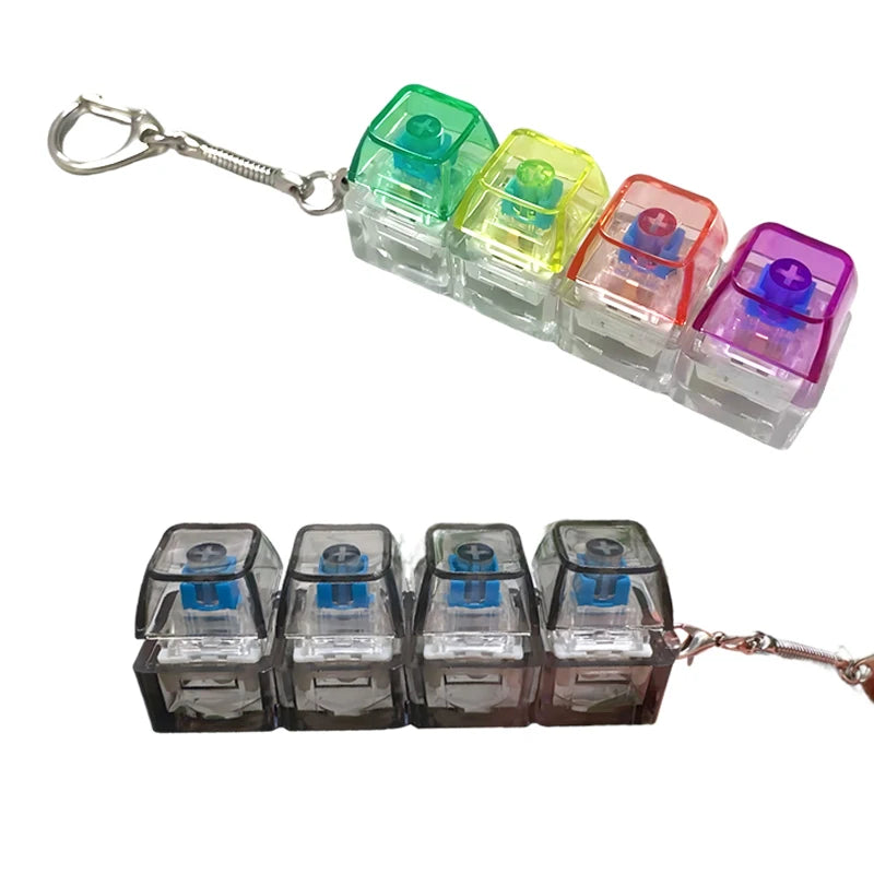 LED Crystal Keyboard Keychain Fidget Toy