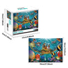 A box of a 1000-piece jigsaw puzzle featuring a giant turtle swimming underwater.