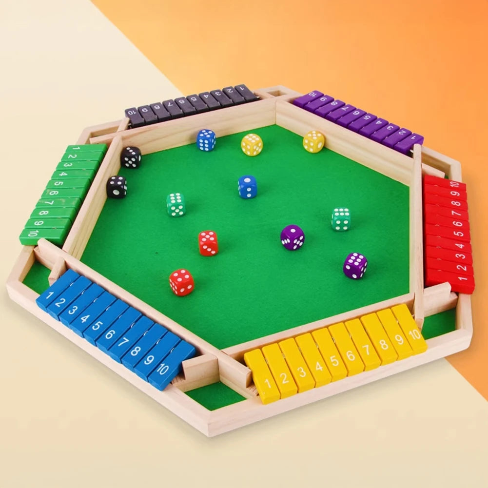Classic Wooden Shut the Box Dice Game for Family Fun