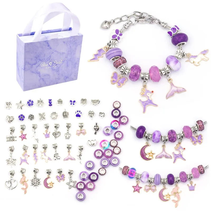 DIY Beaded Bracelet Craft Kit with Storage Box for Kids