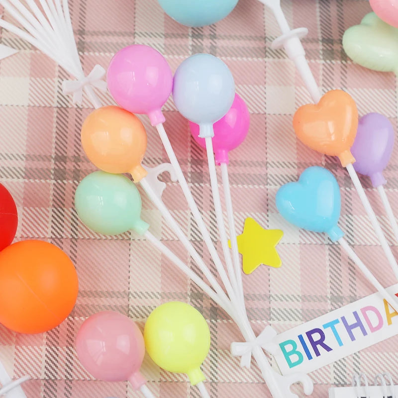 Colorful Plastic Cake Toppers for Birthday Parties & Desserts