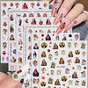 A set of 6 sheets of vintage angel and saint nail art stickers featuring cherubs and crosses