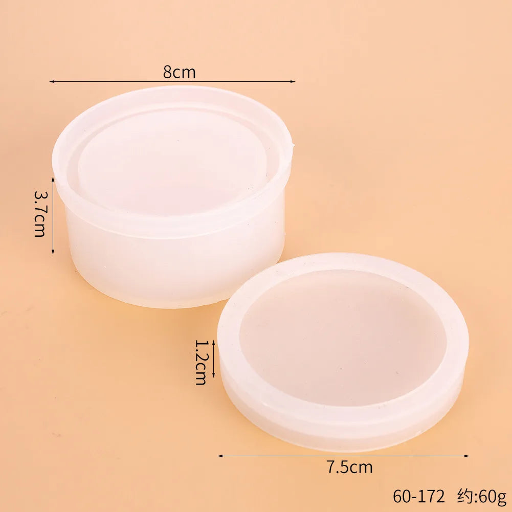 3-Piece Silicone Resin Mold Set with Lids — Heart, Hexagon & Flower Shapes
