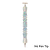 A clear, elongated diamond painting pen with an interchangeable resin tip, shown vertically.