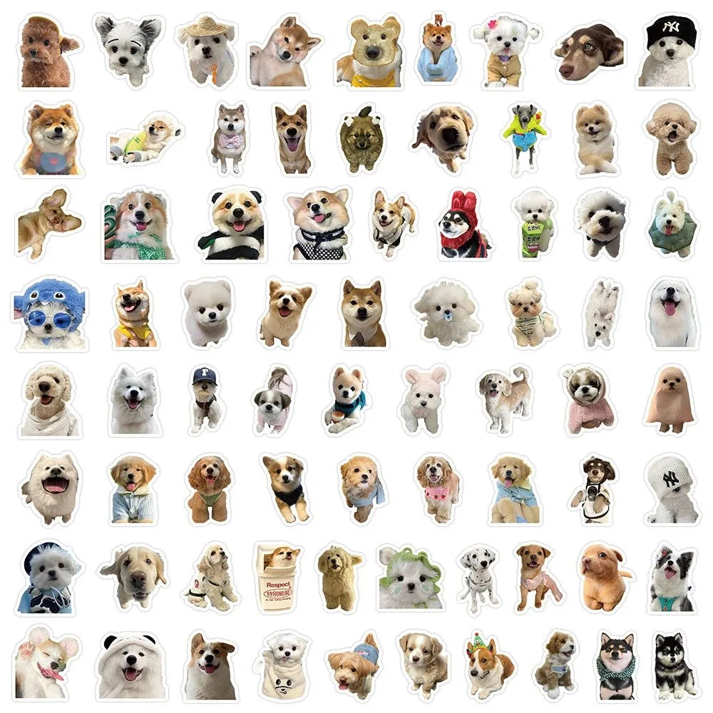 A collection of 200 waterproof cute animal stickers for laptops and water bottles