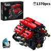 V8 Engine Model Building Blocks Set with Electric Motor