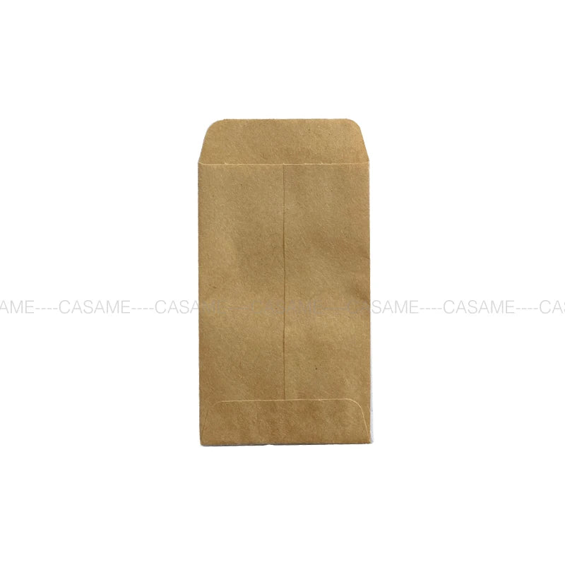 A small, rectangular kraft paper gift bag used for party favors or wedding items.