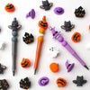 A collection of Halloween silicone beads featuring 3D bat and pumpkin shapes for jewelry making.