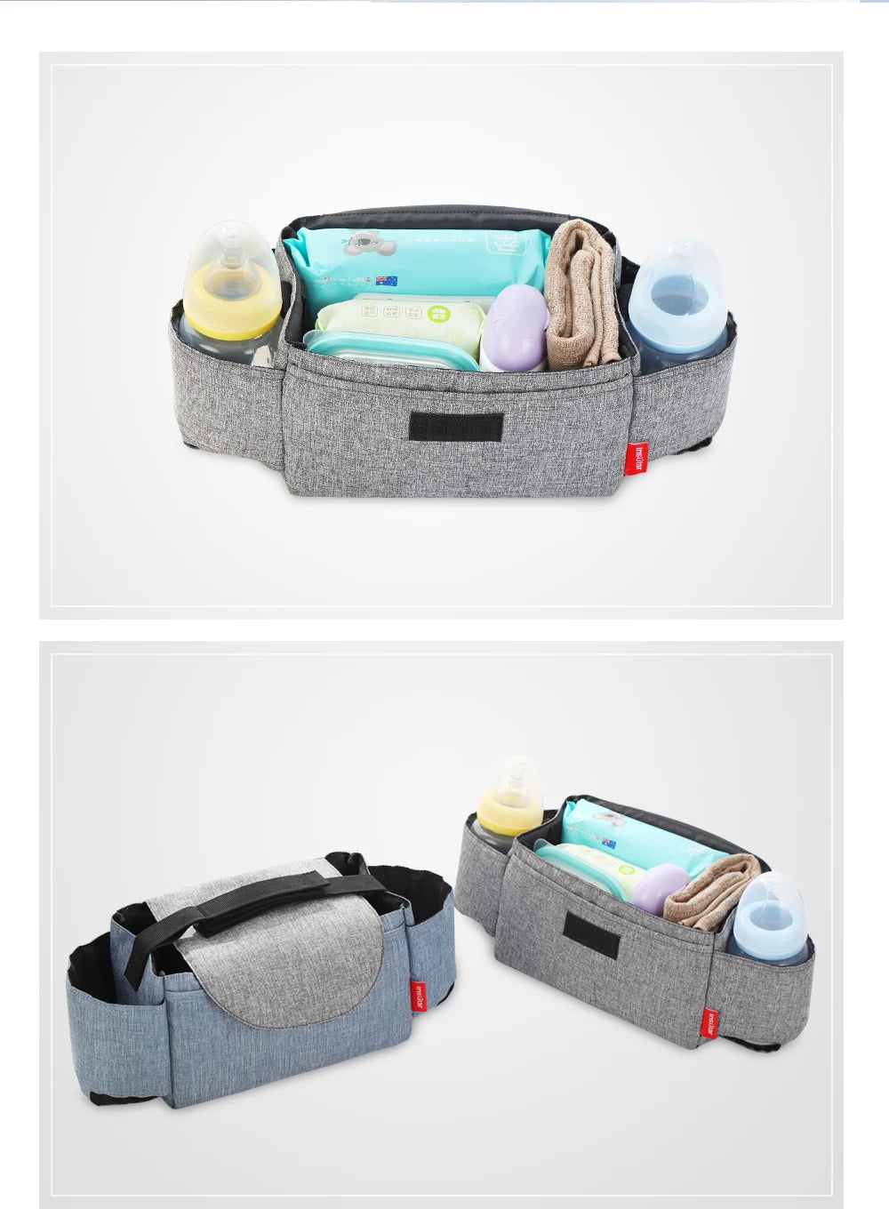 Insulated Diaper Bag with Thermal Bottle Pouch