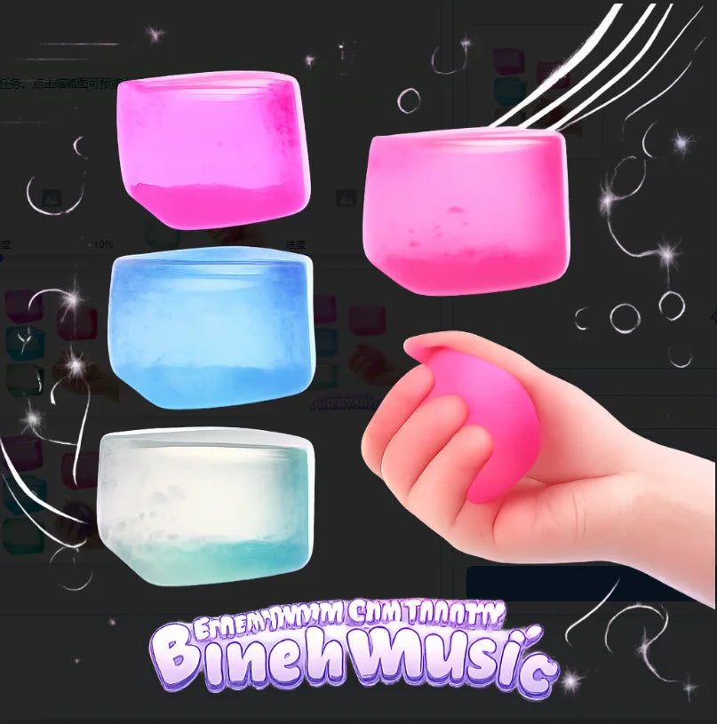 Squishy Stress Cubes – 4-Pack Sensory Fidget Toys