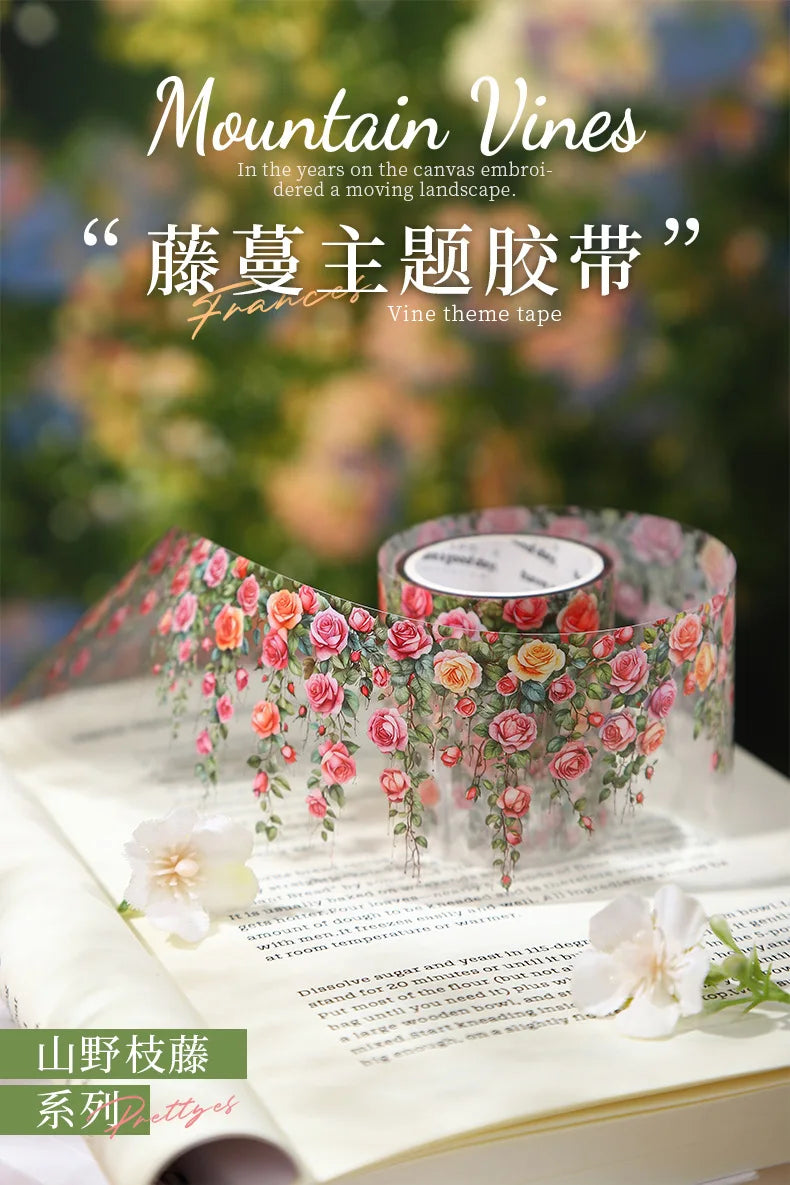 Fresh Vine-themed PET Decorative Tape Roll for Journaling & Crafting