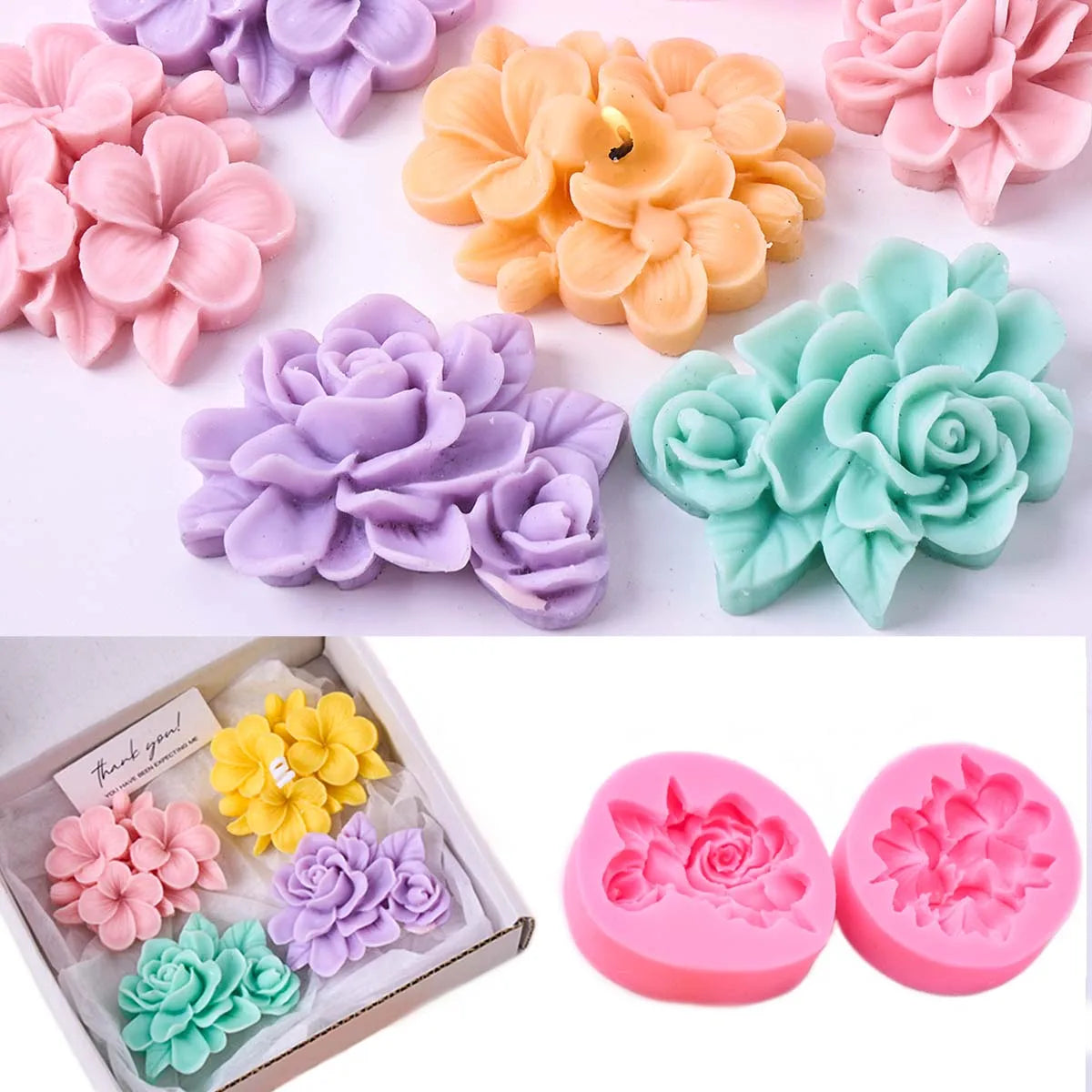 Frangipani Gardenia Silicone Mold for Candle and Soap Making