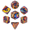 A set of silicone polyhedral dice, including a d6, d8, and d10, displayed on a white background.