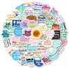 A circular arrangement of inspirational Bible verses and phrases written in various colors on a white background.