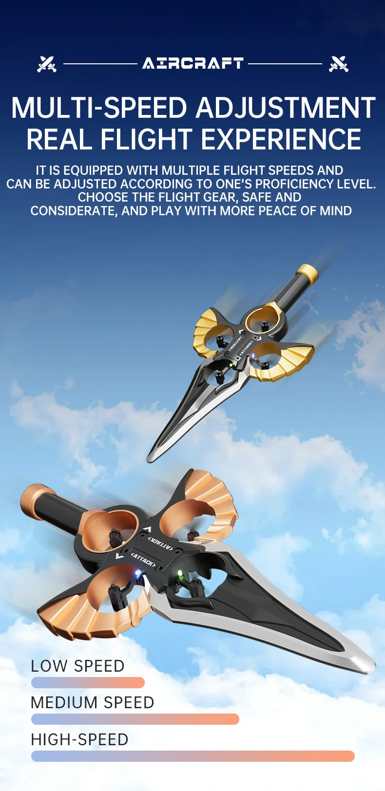 2.4GHz Remote Control Flying Sword – Aerial Stunt Toy