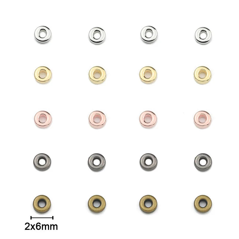 Rose Gold Plated Flat Round Spacer Beads for Jewelry Making