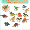 Dinosaur Transport Truck Playset with 12 Figures and 2 Mini Cars