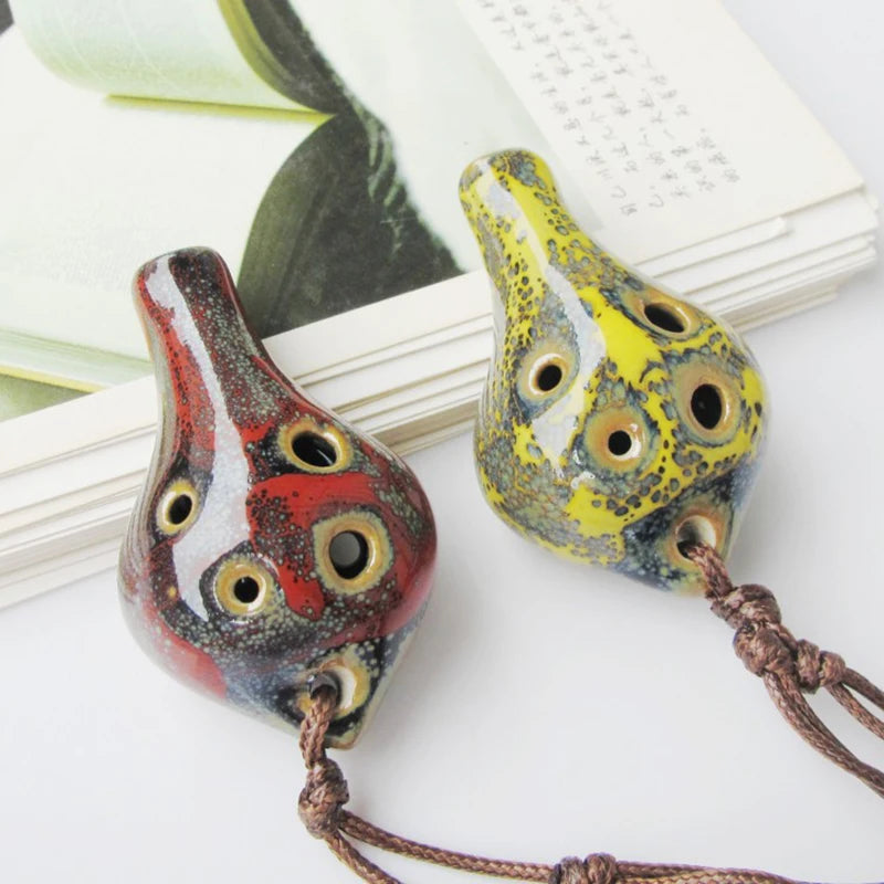 Ceramic 6-Hole Ocarina Pendant for Beginners