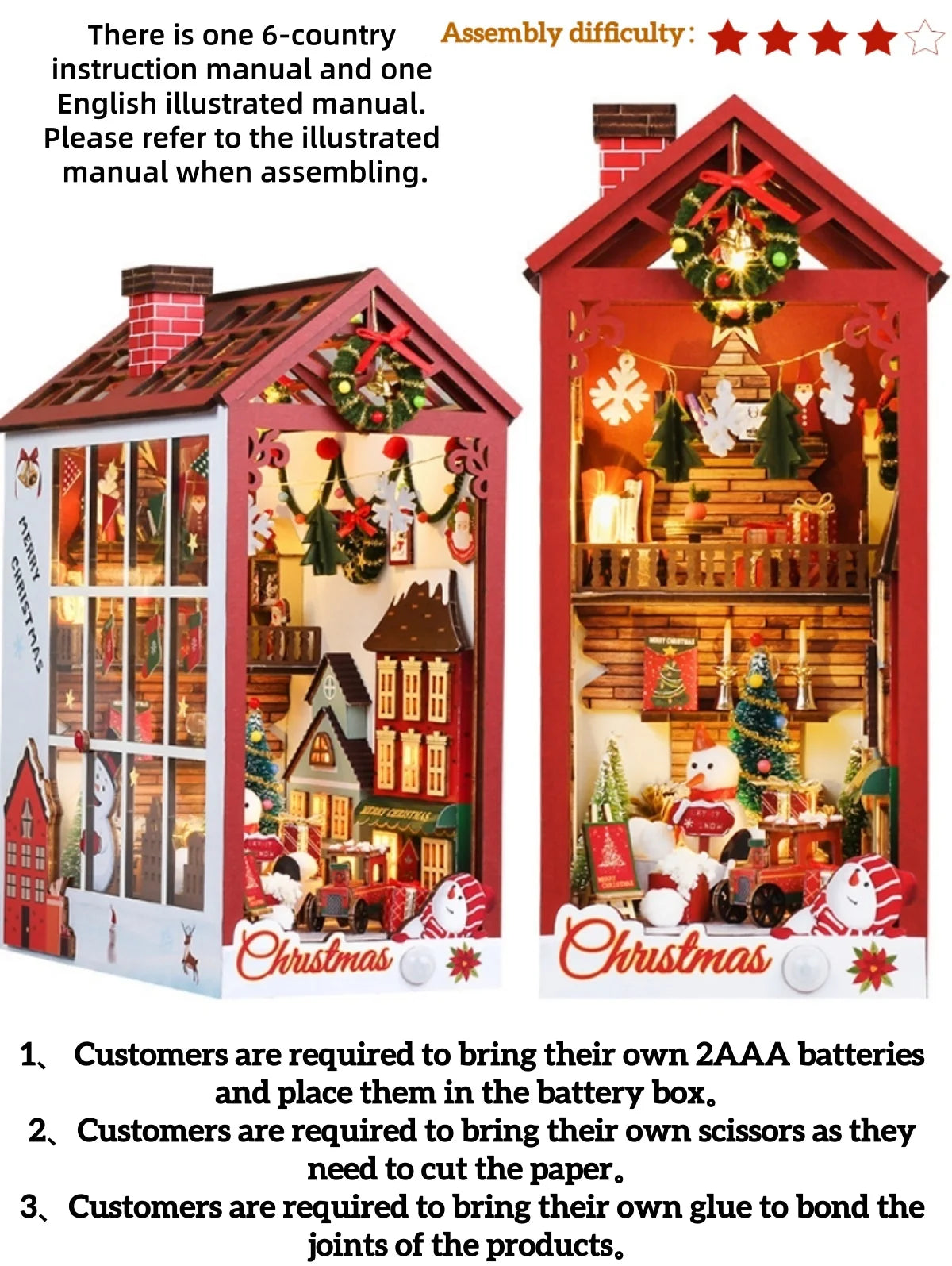 DIY Miniature Winter Cabin Book Nook Kit