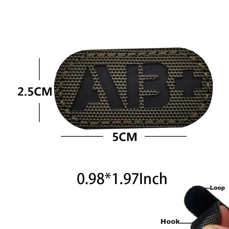 Blood Type Tactical Patches with Glow-in-the-Dark Design