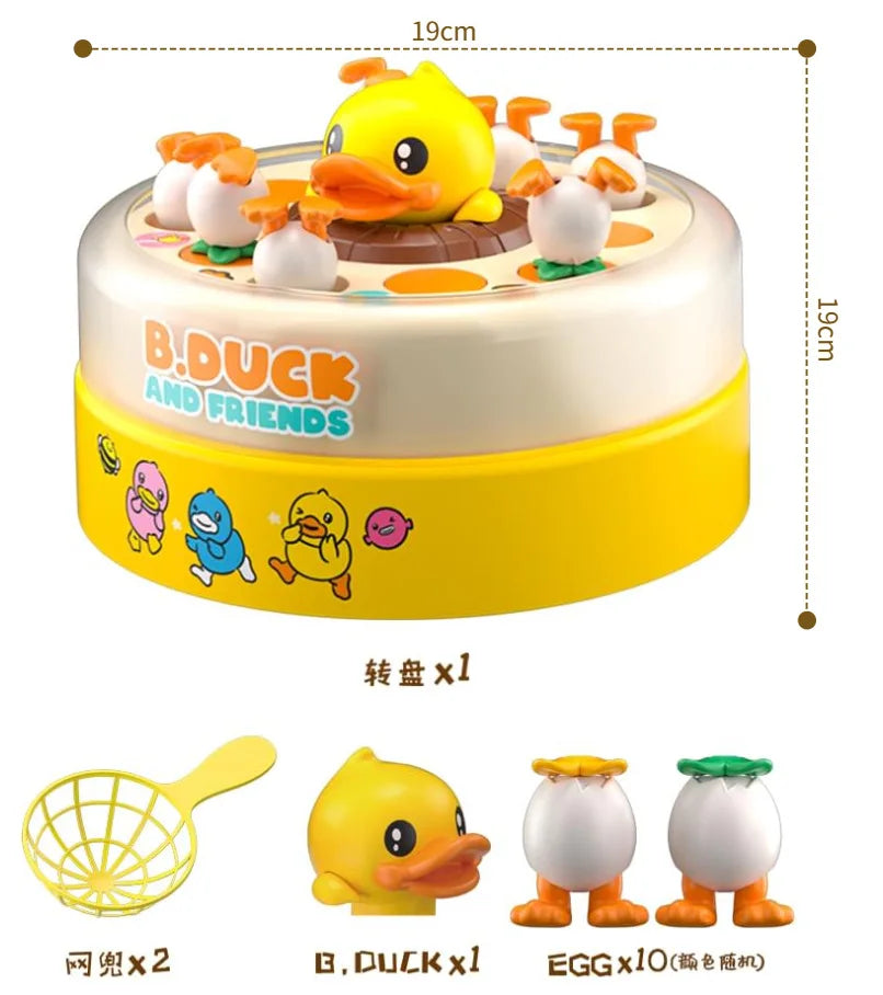 Musical Frog Catching Game with Turntable and Nets