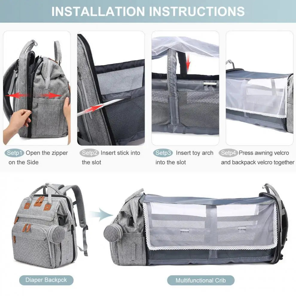 Multifunctional Diaper Backpack for Babies & Toddlers