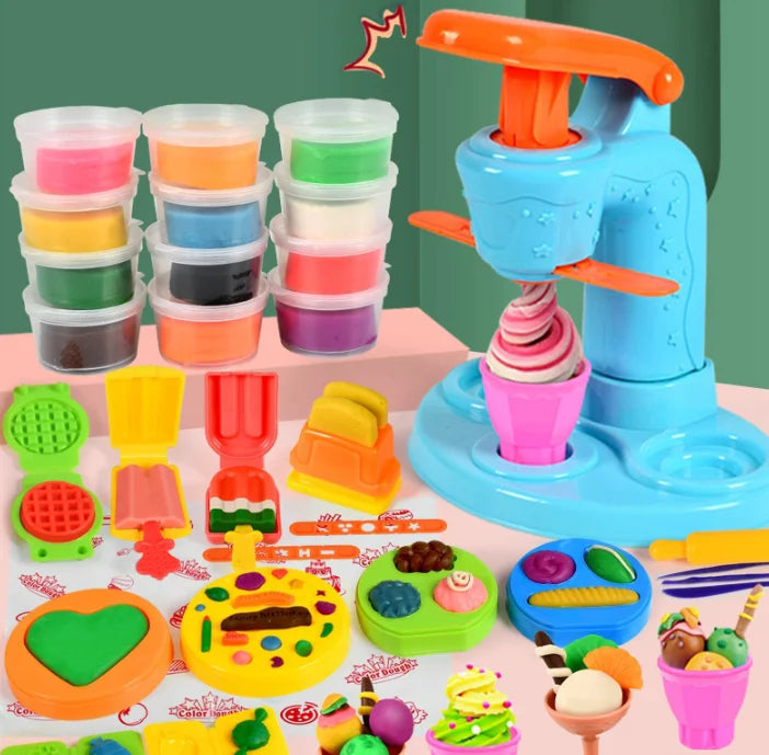 3-in-1 Clay Playset - Cake, Ice Cream & Noodle Maker for Kids