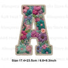 Floral letter A patch made of fabric for DIY clothing and accessories