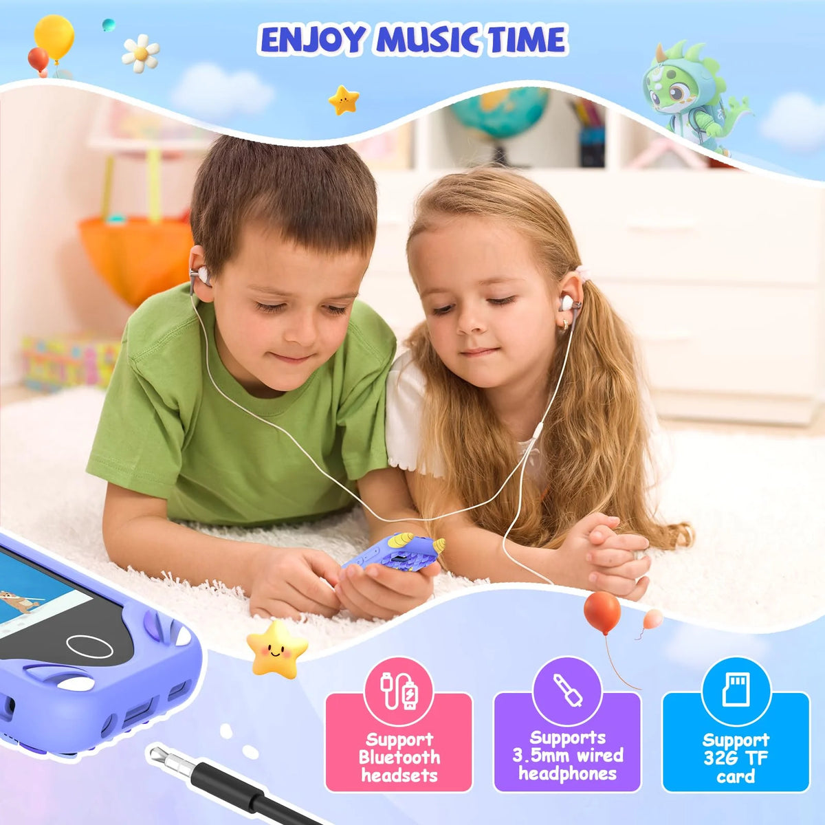 Kids' Smart Phone Toy with Dual Camera and 28 Learning Games