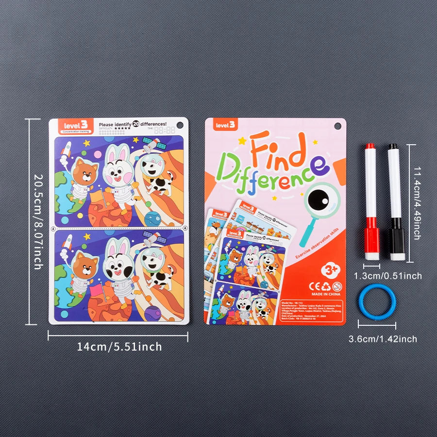 Spot the Difference Cards – Reusable Observation Game for Kids