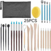 A set of 25 pottery and clay carving tools including various sculpting and shaping implements.