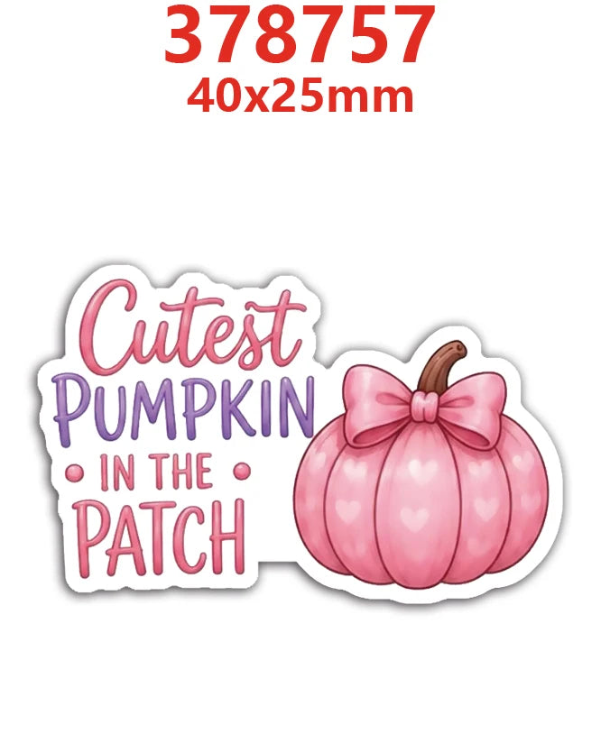 A pink pumpkin with a bow, featuring a heart pattern, used as autumn pumpkin flatback resin décor.
