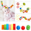 Wooden Animal & Fruit Threading Beads Set for Toddlers
