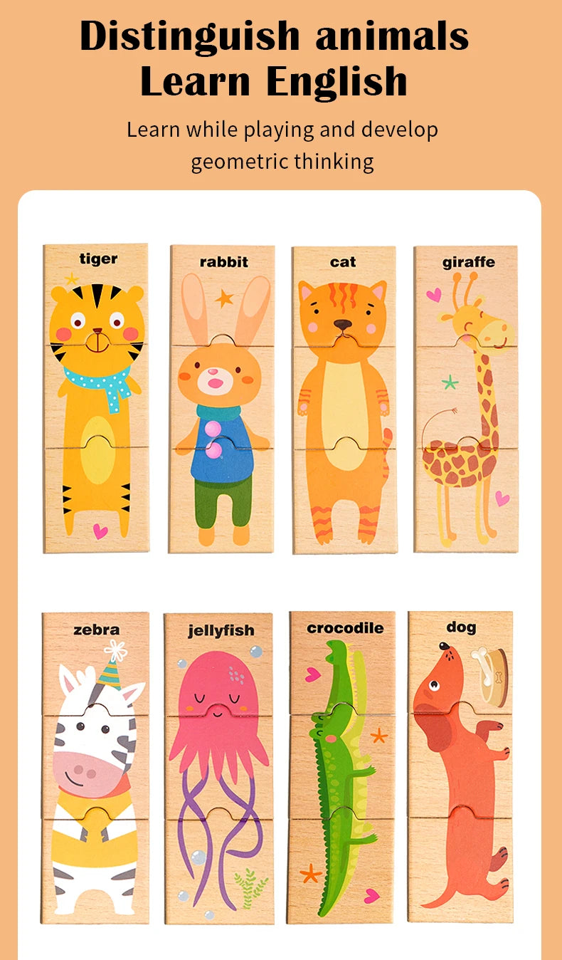 Wooden Animal Shape Puzzle for Early Learning