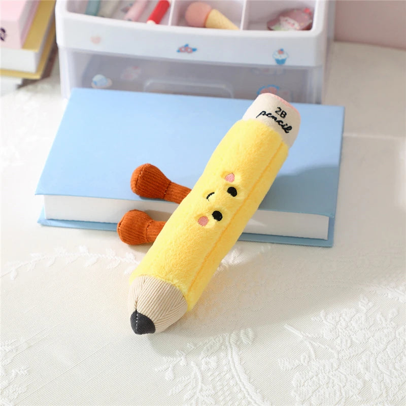 Cartoon Stationery Plush Pillow Set – Soft Ruler, Pencil & Notebook Pillows for Kids
