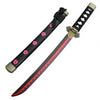 A replica Roronoa Zoro Enma Katana cosplay sword with a black sheath and decorative hilt.