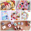 A collection of 30 random resin sweets and candy slime charms in various colors and shapes for DIY crafting.