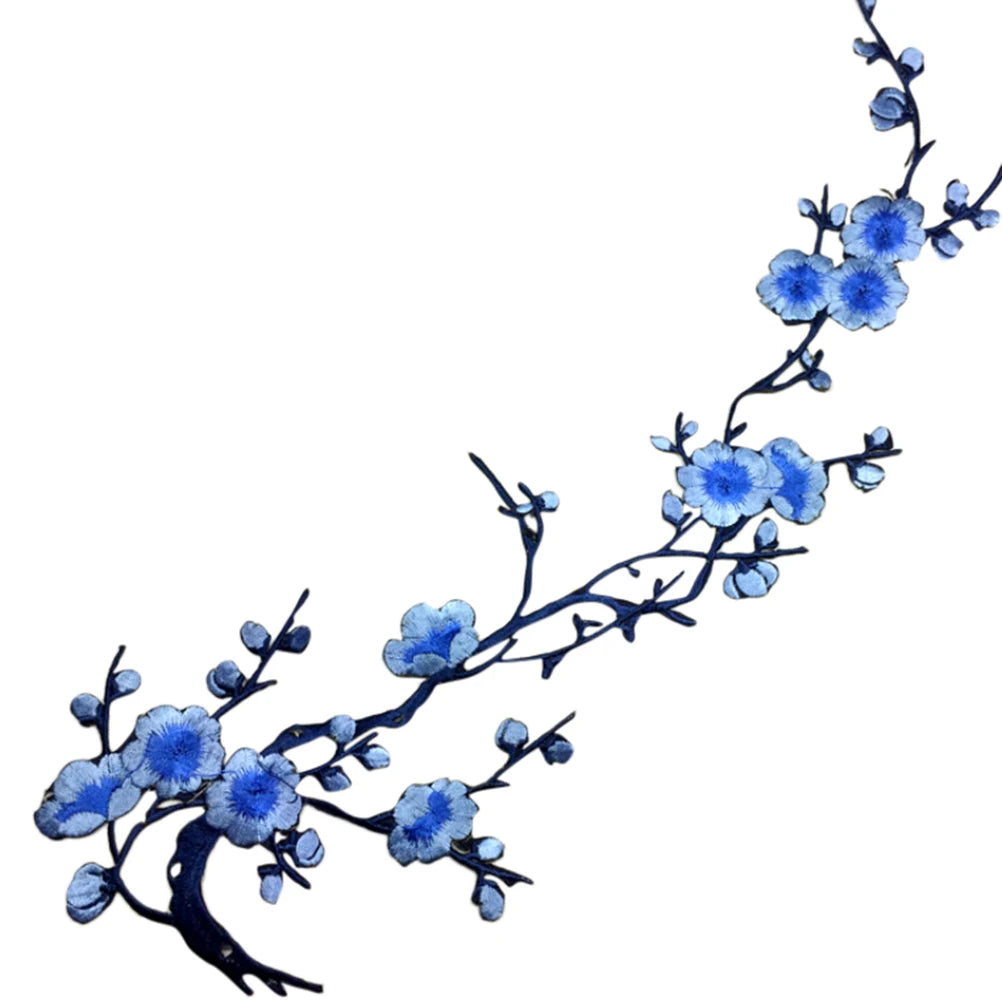 Plum Blossom Embroidered Applique Patch