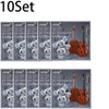 A set of 10 classical guitar strings featuring clear nylon and silver-plated copper wound strings.