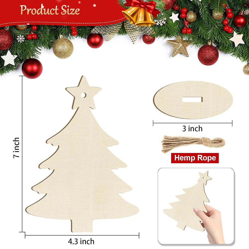 Unfinished Wooden Christmas Ornaments for DIY Painting