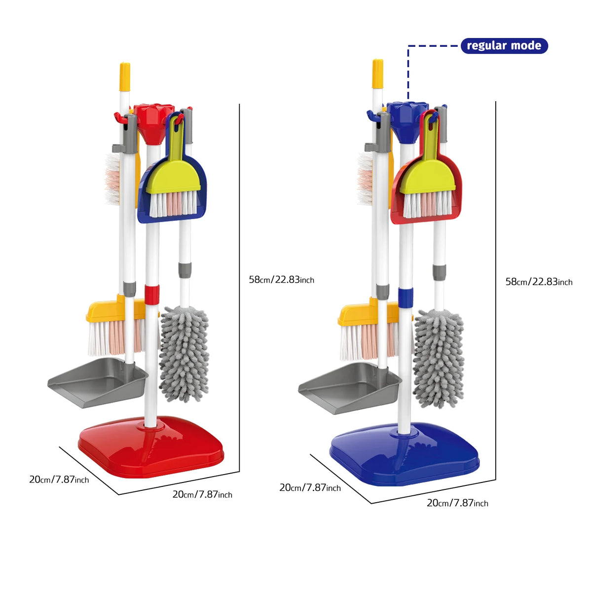 Kids' Pretend Play Cleaning Set with Vacuum & Dustpan
