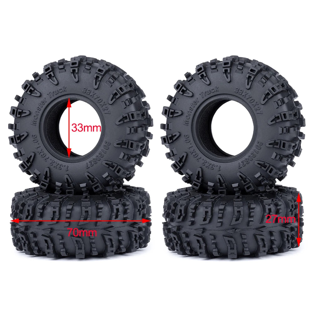 Mud Terrain RC Tires for 1/18 and 1/24 Micro Crawlers