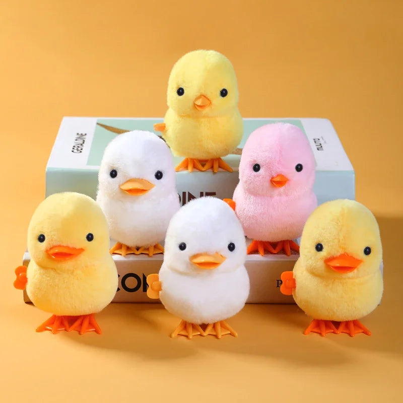 Yellow Wind-Up Jumping Chicken Toy for Toddlers