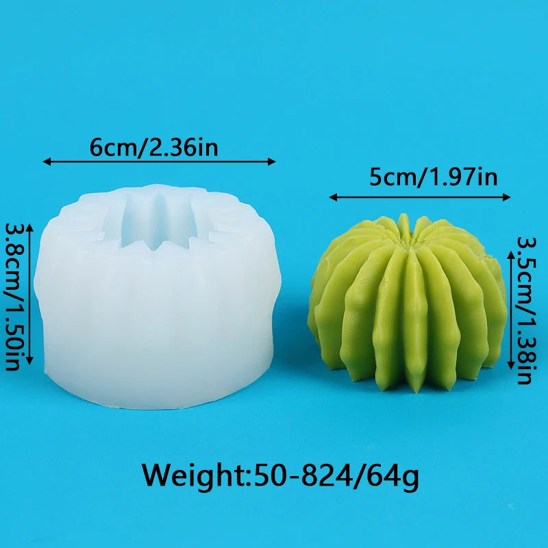 White silicone mold shaped like a cactus for crafting candles, soap, or plaster