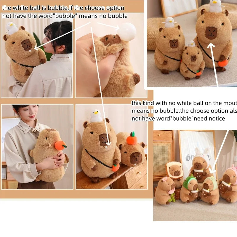 Adorable Capybara Plush Toy with Cute Turtle Backpack