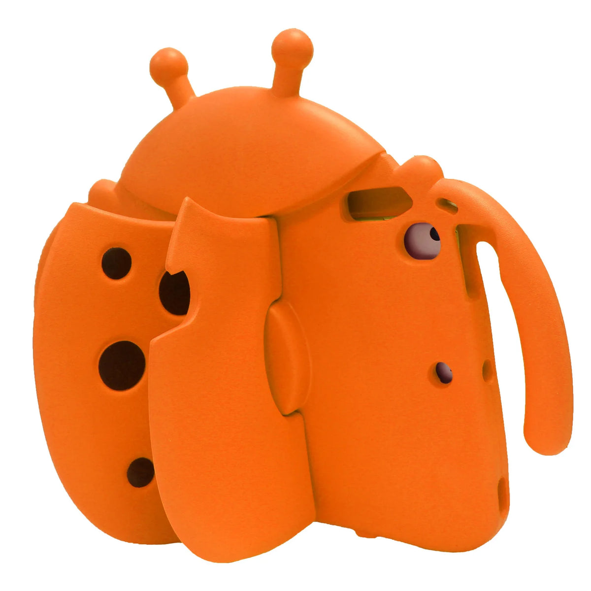 An orange playful cartoon EVA shockproof case designed for an iPad.